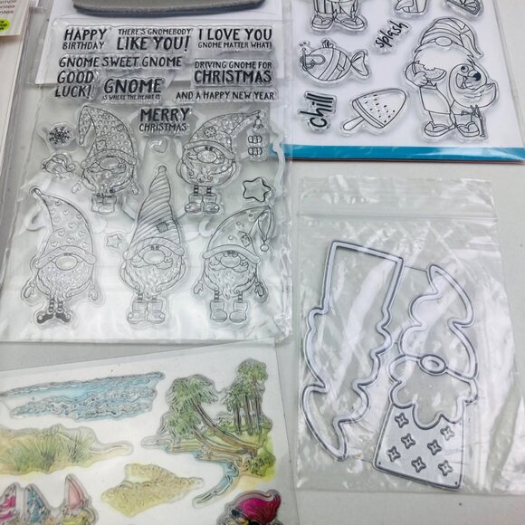 Assorted Gnomes Themed Cling Stamps & Metal Dies For Crafting 9 Packs - Picture 6 of 7